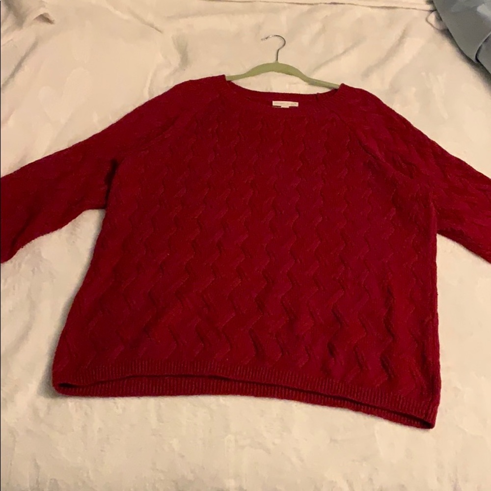 Cranberry red knit sweater